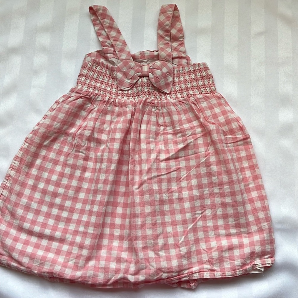 Cupcakes‎ & Cashmeres, Pink Gingham Bow Sundress, 5 Years Old